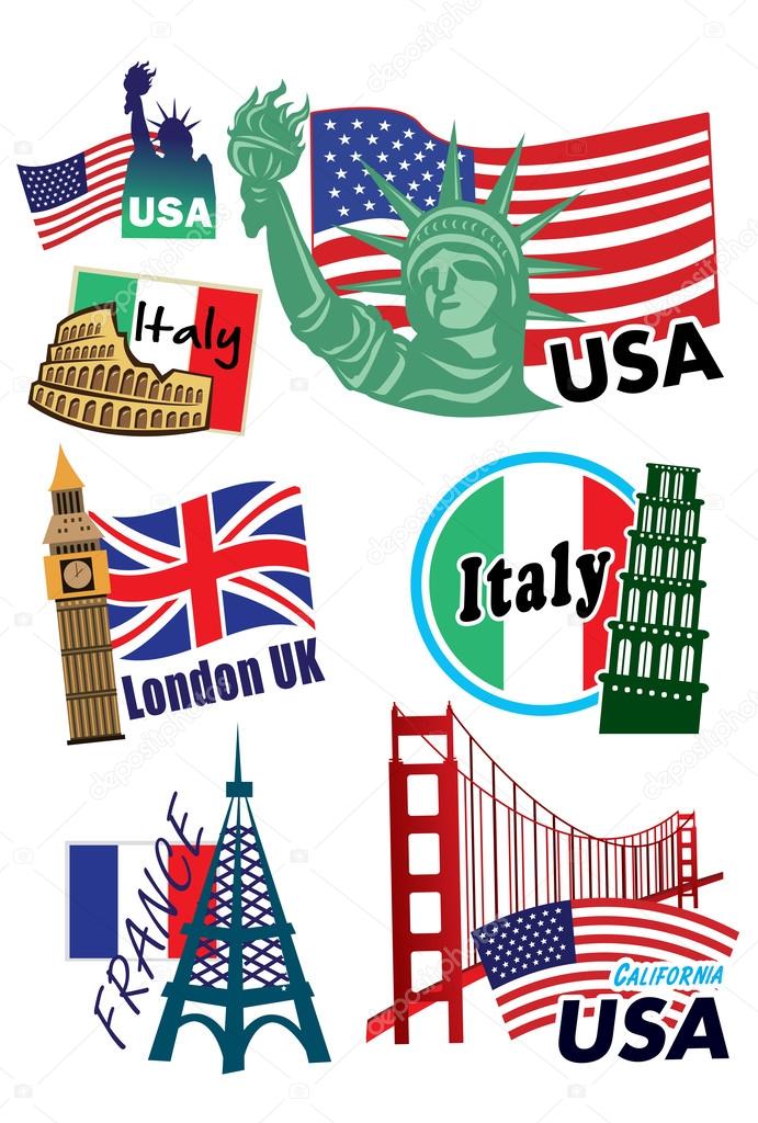 country stickers for luggage