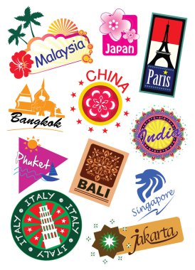 Dünya ülke seyahat sticker