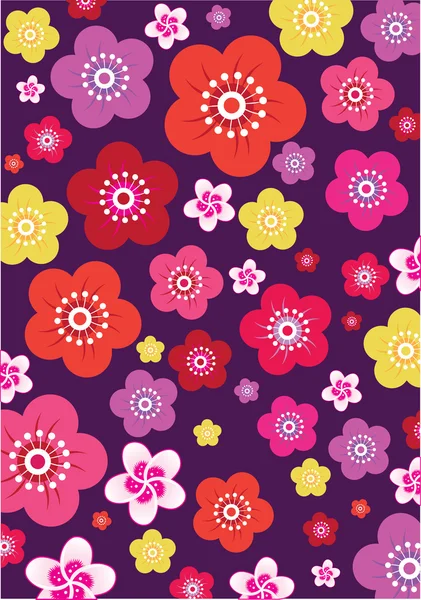Χωρίς ραφή μοτίβο λουλουδιών — Διανυσματικό Αρχείο