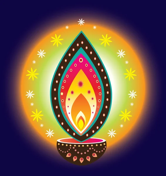 Lumière de bougie Diwali — Image vectorielle