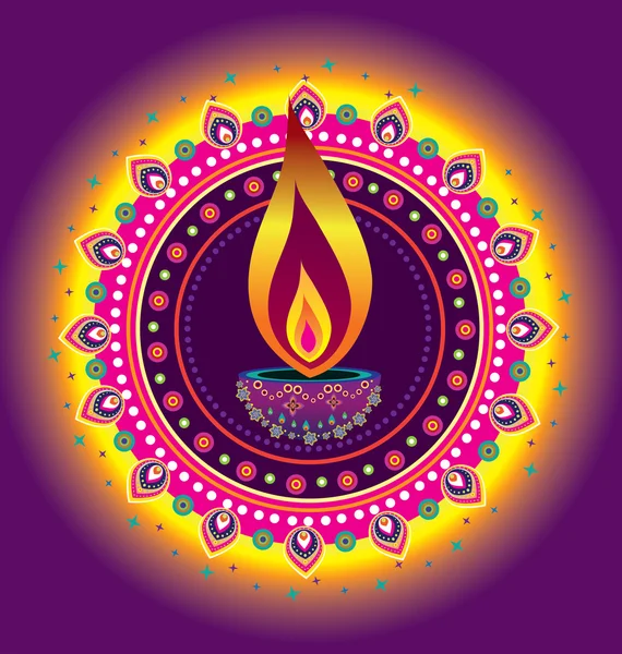 Diwali levande ljus — Stock vektor