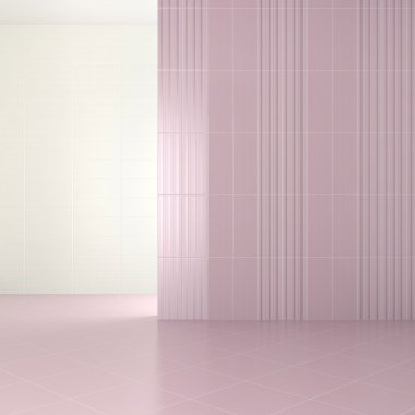 Mor zemin ile boş modern banyo