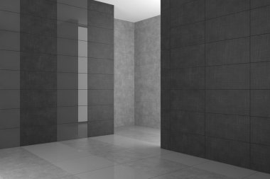 boş gri karo banyo