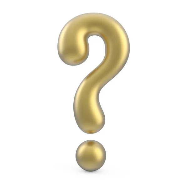 Gold 3d question mark isolated on white background — Stock Photo, Image