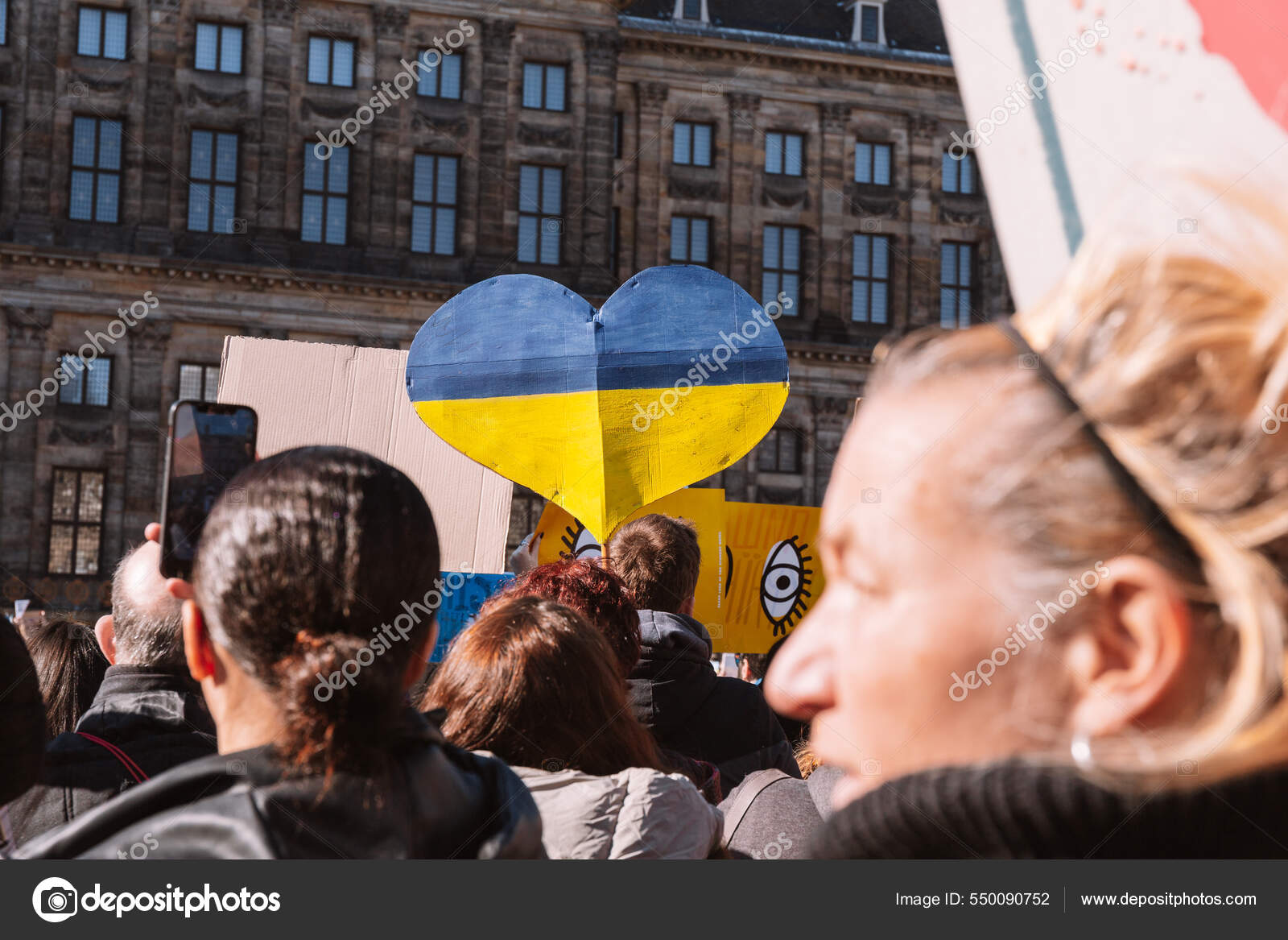 Нидерланды Амстердам 2022 Демонстрация Против Войны Украине.
