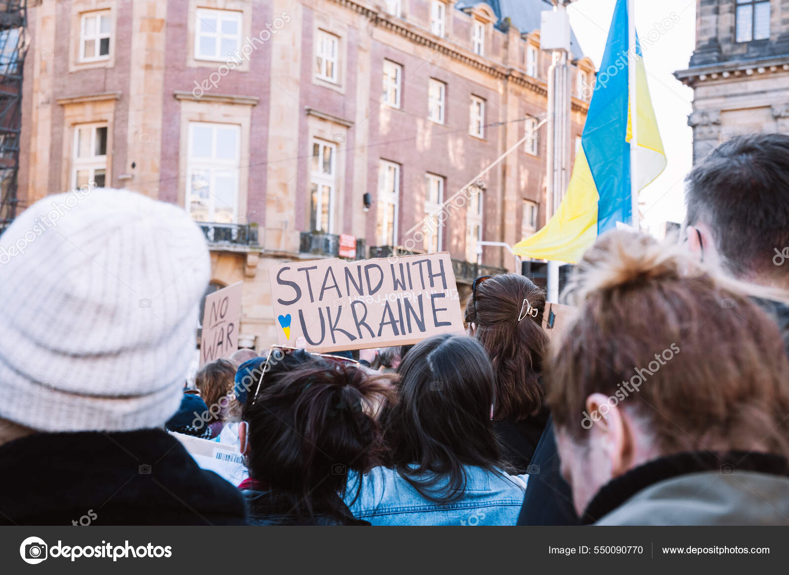 Нидерланды Амстердам 2022 Демонстрация Против Войны Украине.
