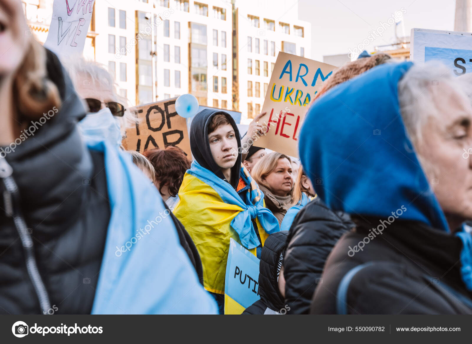 Нидерланды Амстердам 2022 Демонстрация Против Войны Украине.