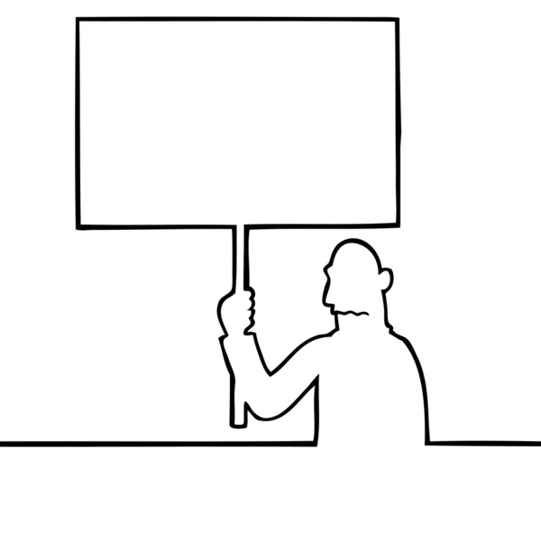 슬픈 사람이 들고 항의 서명 — 스톡 벡터
