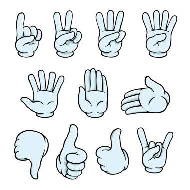 Cartoon hands set clipart