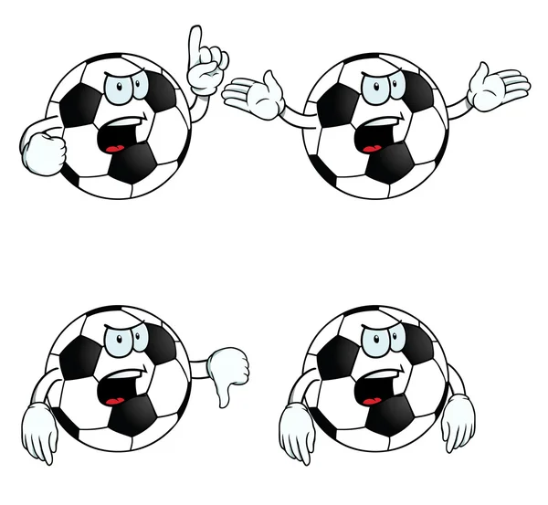 Very angry cartoon football set — Stock Vector