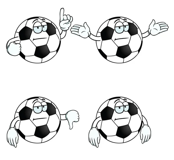 Gelangweilte Cartoon-Fußball-Set — Stockvektor