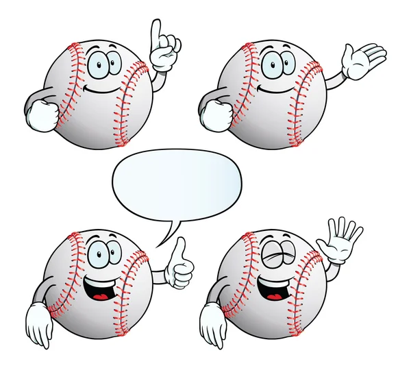 Усміхнене набір бейсбол — стоковий вектор