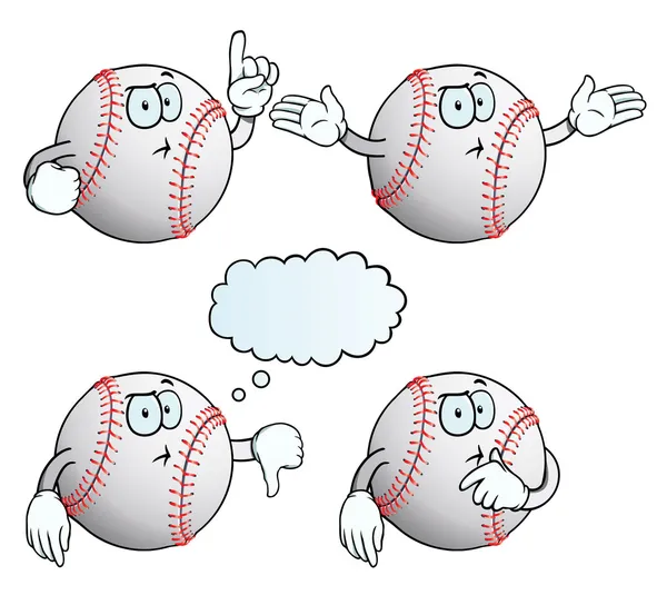 Pensando conjunto de beisebol — Vetor de Stock