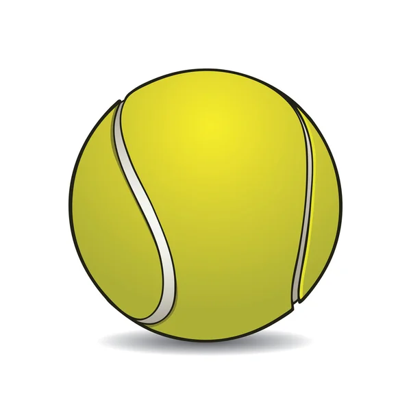 Balle de tennis réaliste avec contour — Image vectorielle