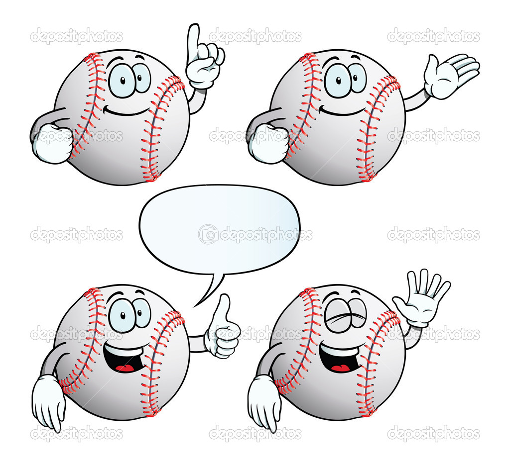 Smiling baseball set — Stock Vector © Noedelhap #22240273