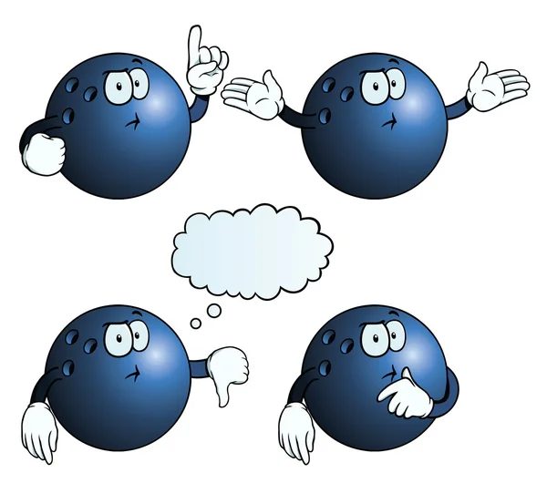 Thinking bowling ball set — Stock Vector