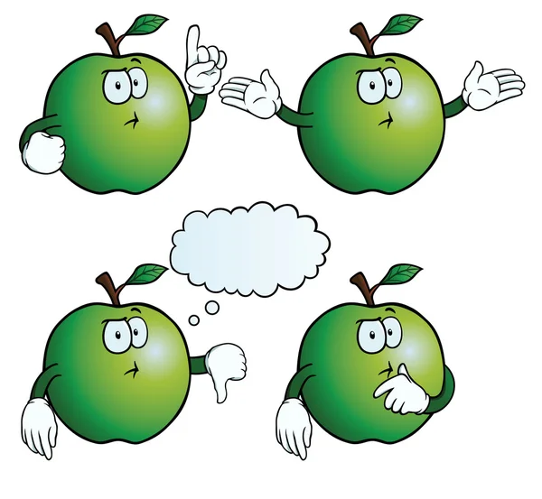 Set di mele pensanti — Vettoriale Stock