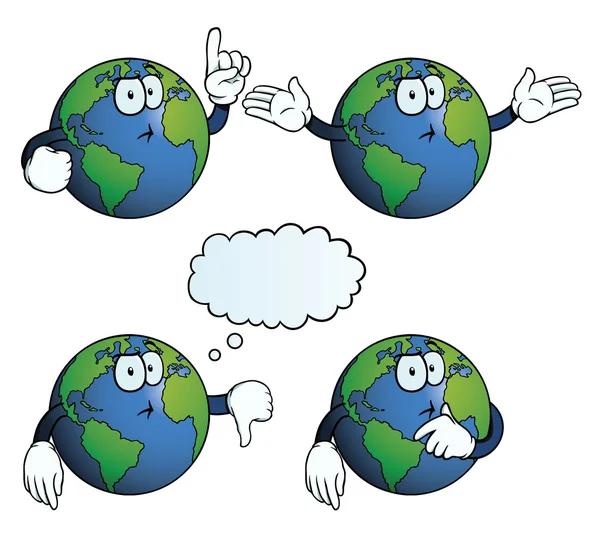 Thinking Earth globe set — Stock Vector