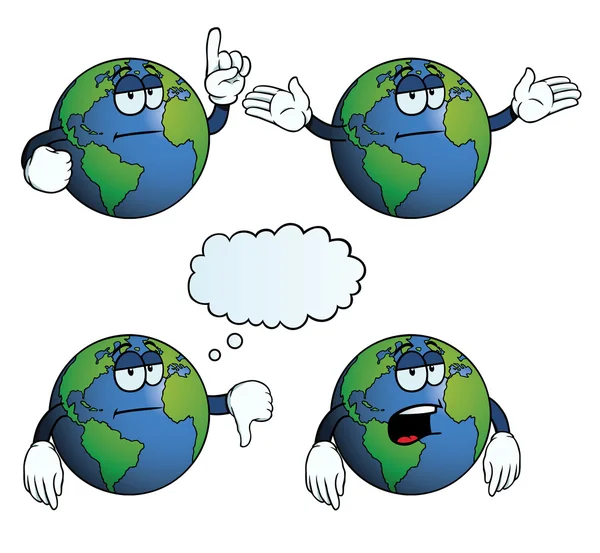 Bored Earth globe set — Stock Vector