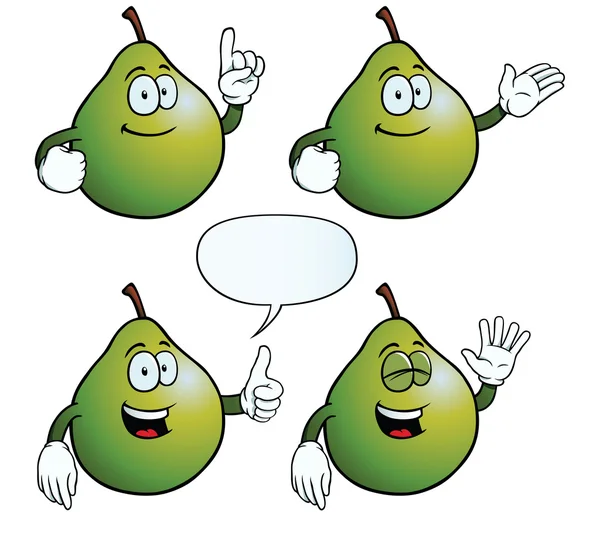 Smiling pear set — Stock Vector