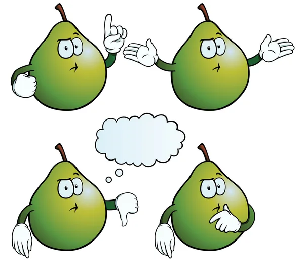 Thinking pear set — Stock Vector