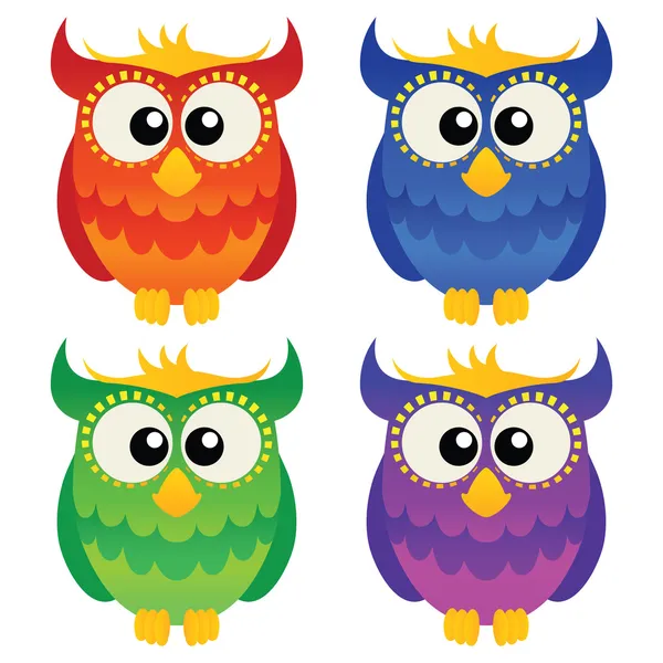 Cartoon owl set — Stock vektor