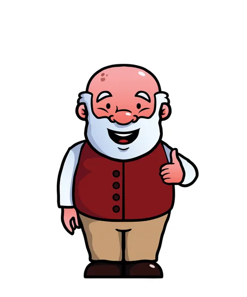 Old man giving thumbs up — Stock Vector