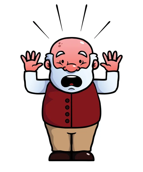 Old man being shocked — Stock Vector