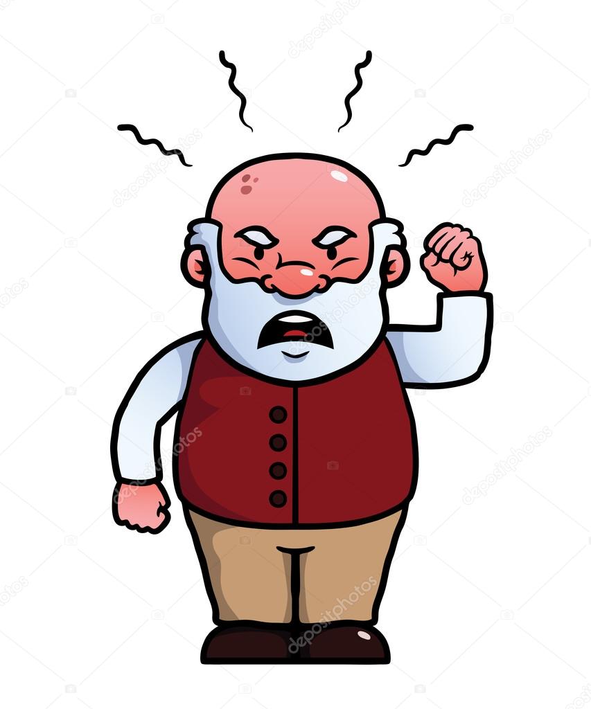 grumpy old man cartoon character