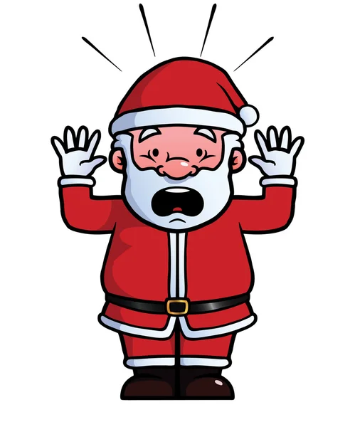 Santa Claus being shocked — Stock Vector