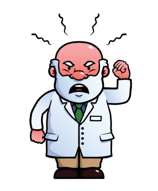 Scientist being angry clipart