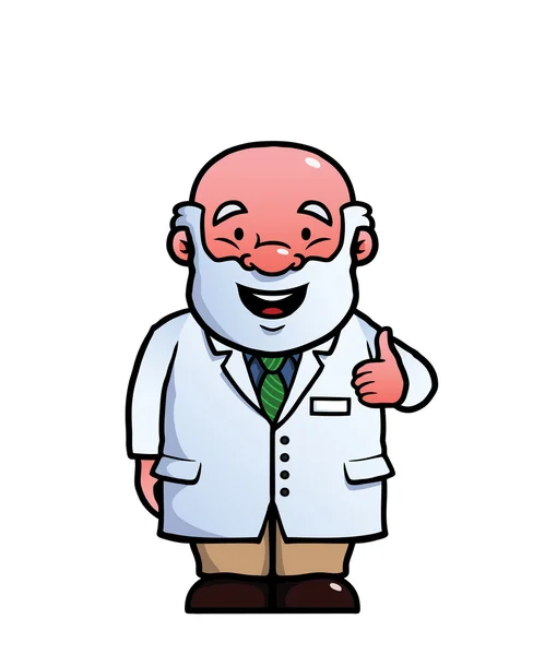 Scientist giving thumbs up — Stock Vector