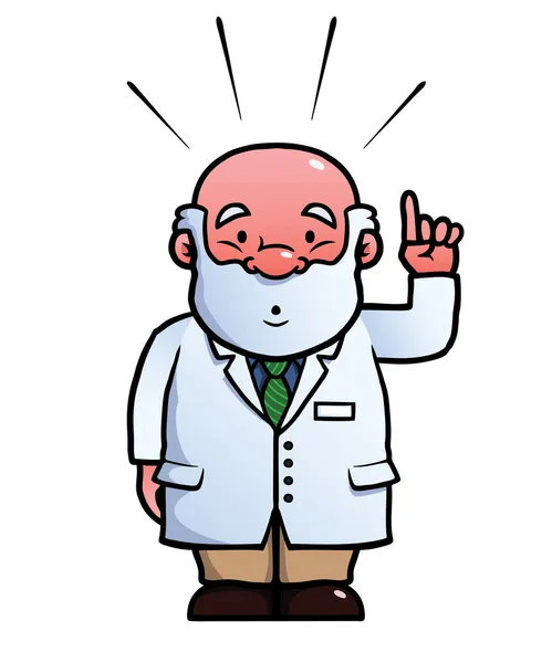 Scientist having an idea — Stock Vector