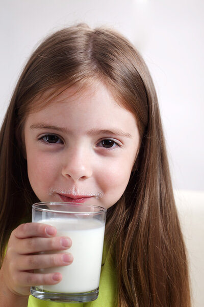 girl with milk glass