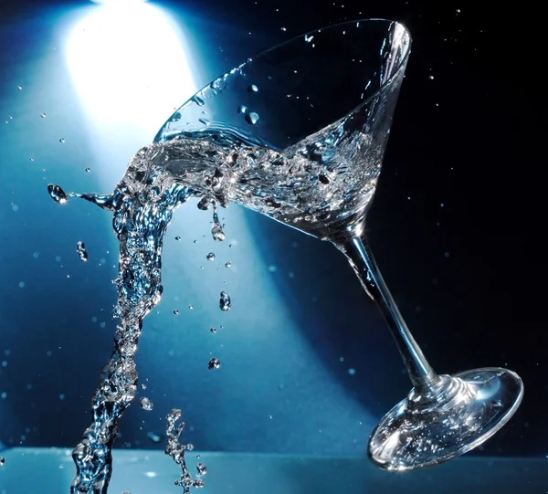 Martini glass with splash — Stock Photo, Image