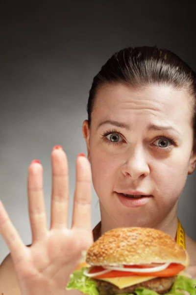 Diet, stop burger Royalty Free Stock Photos