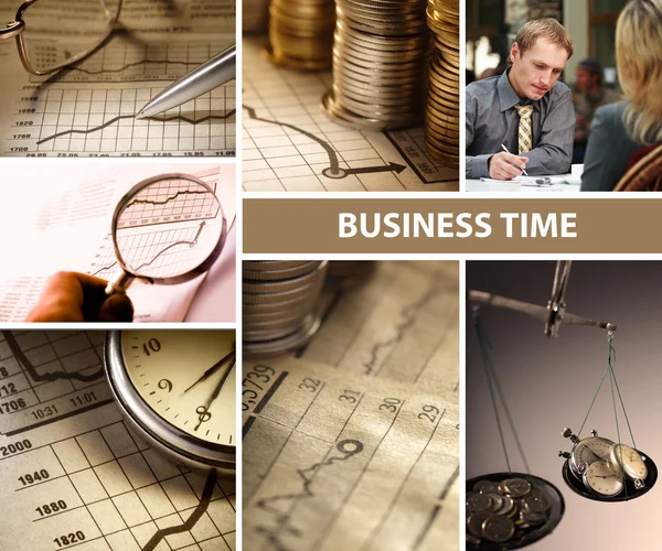 Business time collage set — Stock Photo, Image