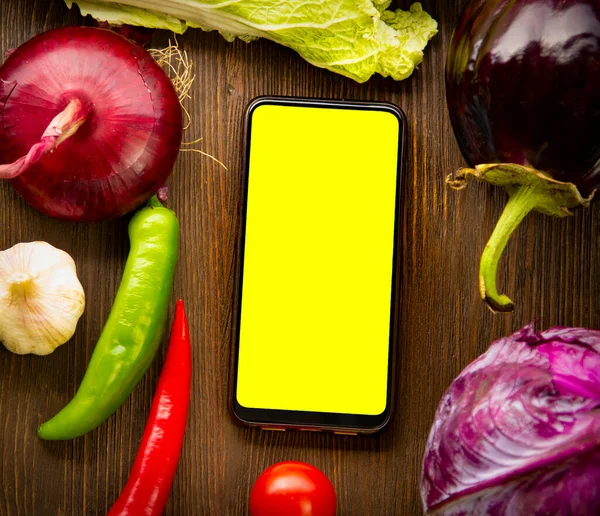 Keto Dietní Nápis Jídlo Smartphone Zdravé Produkty Dietní Koncept Nízkých Stock Obrázky