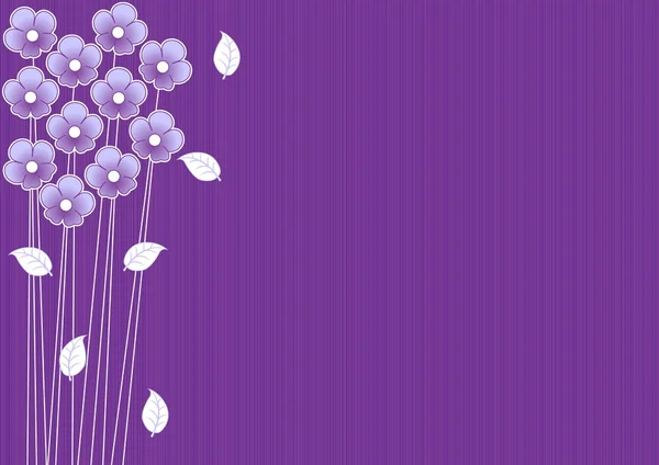 Fundo roxo abstrato com flores — Vetor de Stock