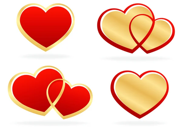 Набор стилизованных сердец — стоковый вектор