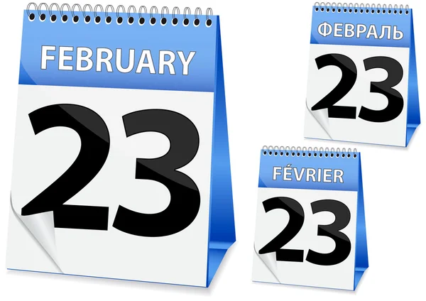 アイコンのカレンダー 2 月 23 日 — ストックベクタ