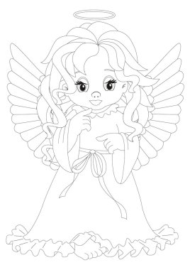 little angel Coloring page clipart