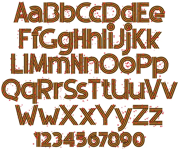 Alphabet in Form des Bandes von St. George — Stockvektor