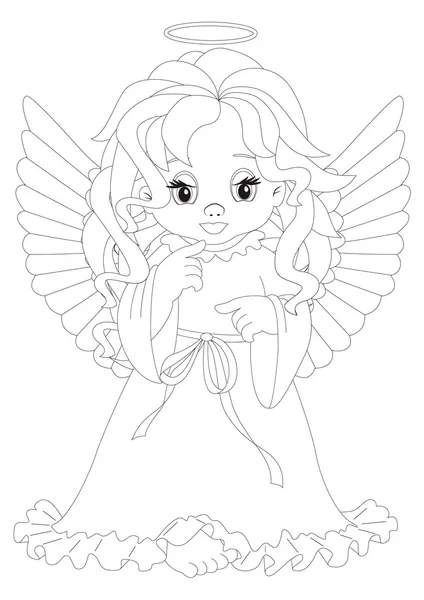 Petit ange Coloriage — Image vectorielle