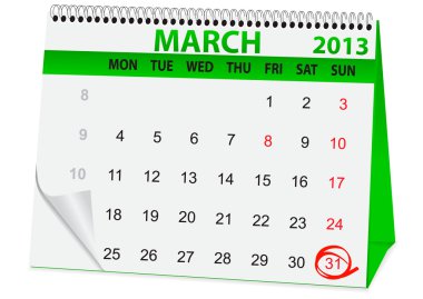 Paskalya için simge takvim