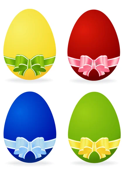 Set of Easter egg with bow — Stock Vector