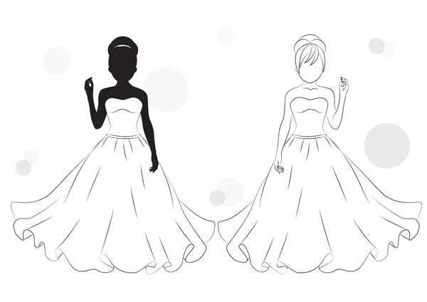 Silhouette de mariée — Image vectorielle