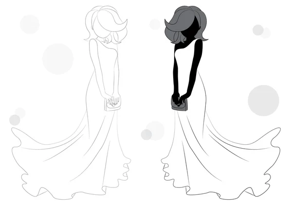 Silhouette de mariée — Image vectorielle