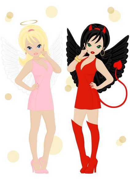 Angel and devil — Stock Vector