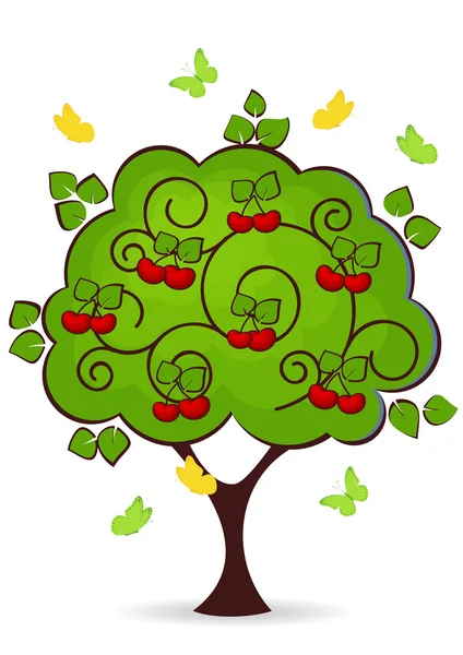 Wiśniowe drzewo — Wektor stockowy